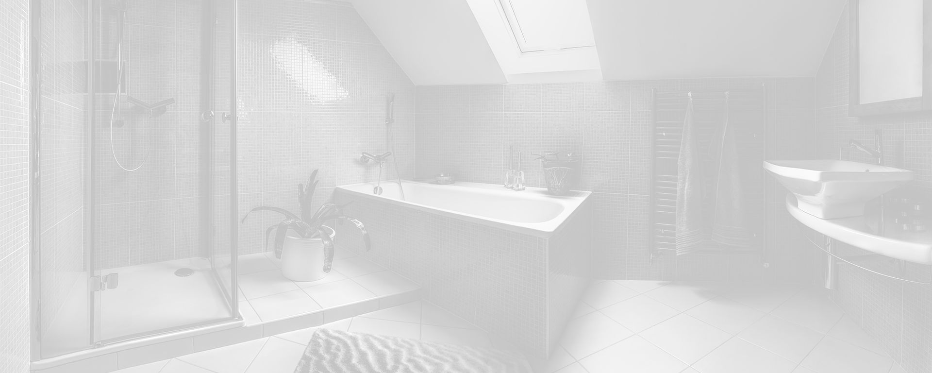 A black and white photo of a bathroom with a bathtub and a window.