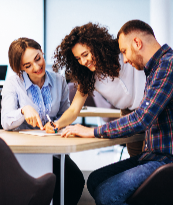 People working at a desk