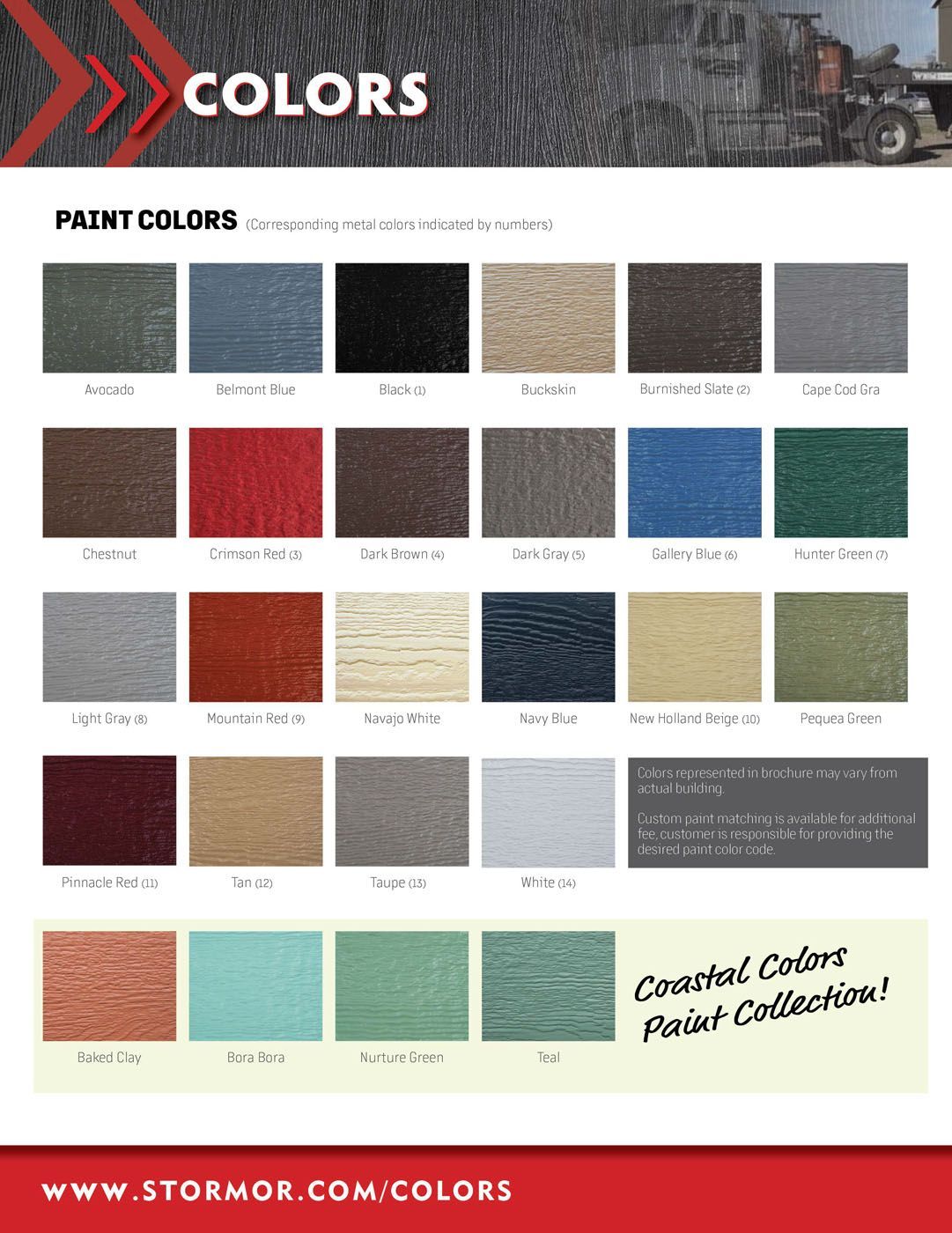 Color swatches of paint options.