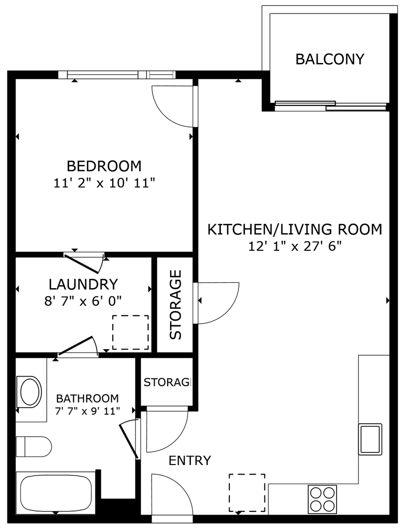 Floor Plan: Irish · 1 Bath · 1 Bath