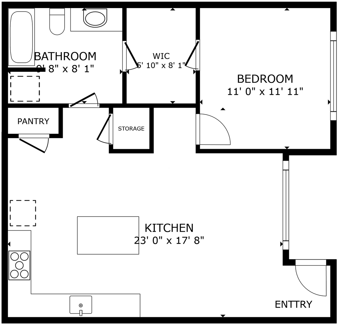 Floor Plan: Petunia · 1 Bath · 1 Bath