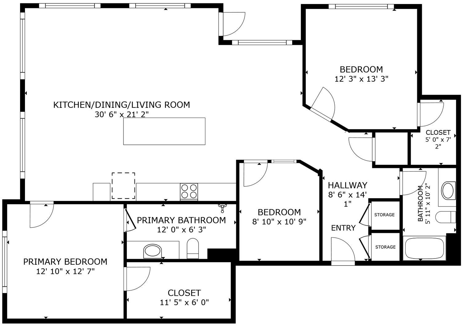 Floor Plan: Sunflower w/ Den · 2 Bath · 2 Bath