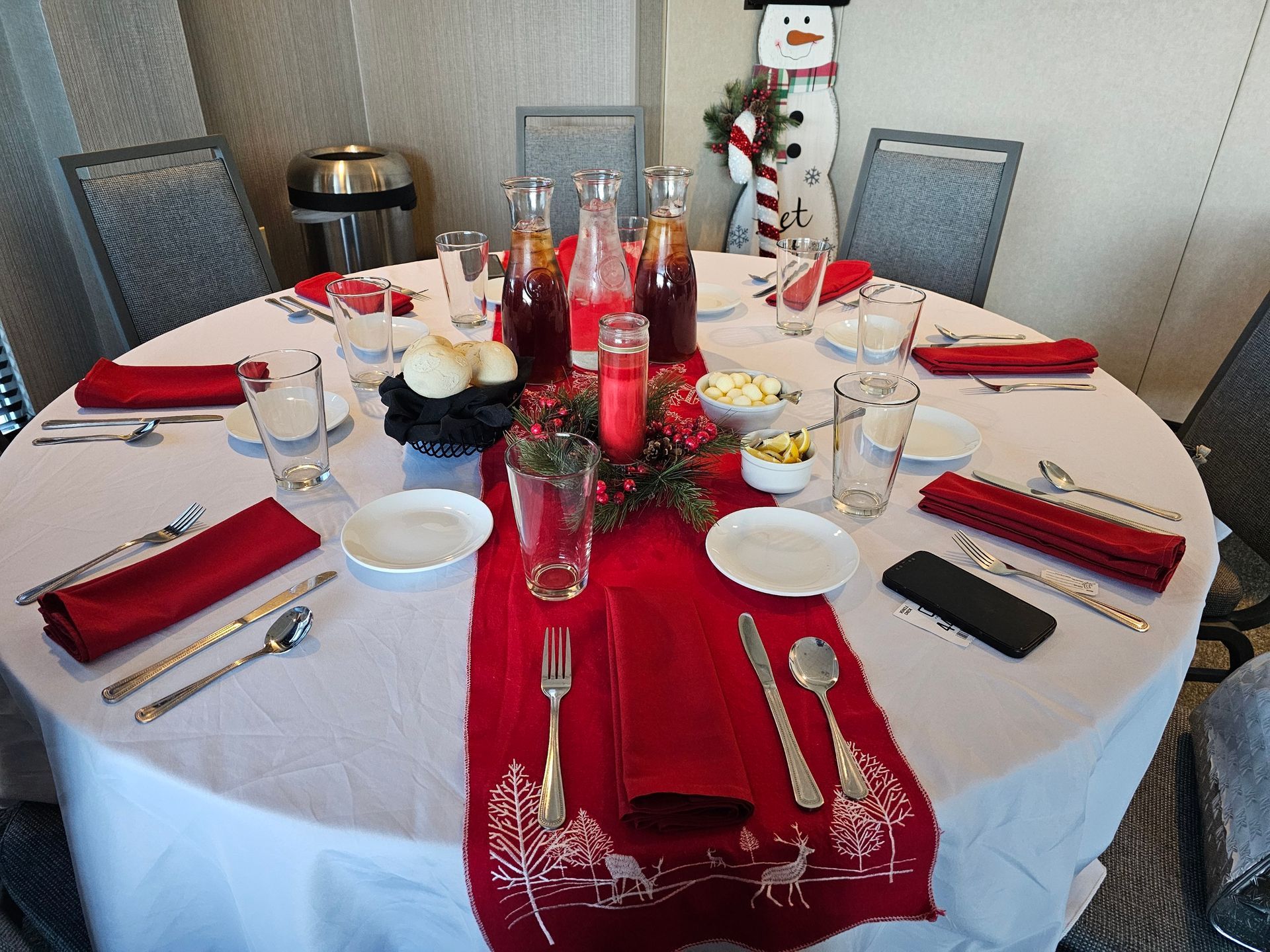 A group of people are standing in a church.