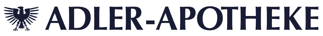 Logo für die Adler-Apotheke, eine Apotheke, mit einem Adlersymbol und dem Namen.