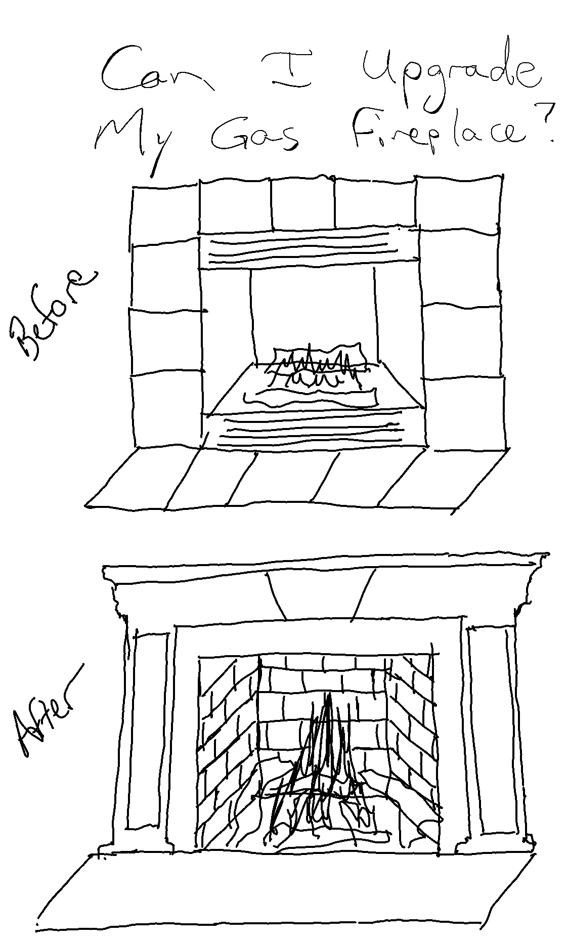 Before and After of an old Gas Fireplace