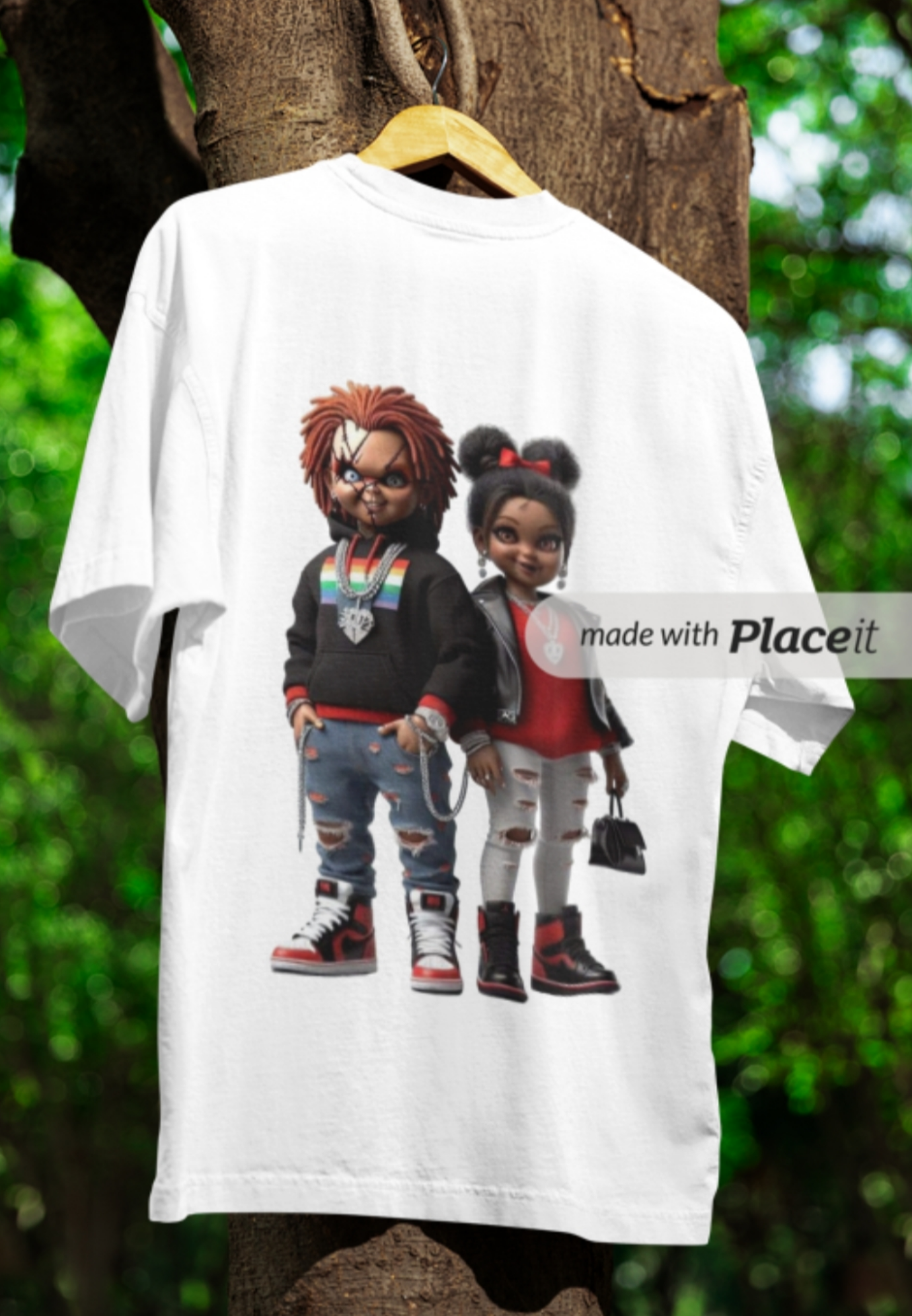 Hood Chucky & Tiffany Graphic T-Shirt