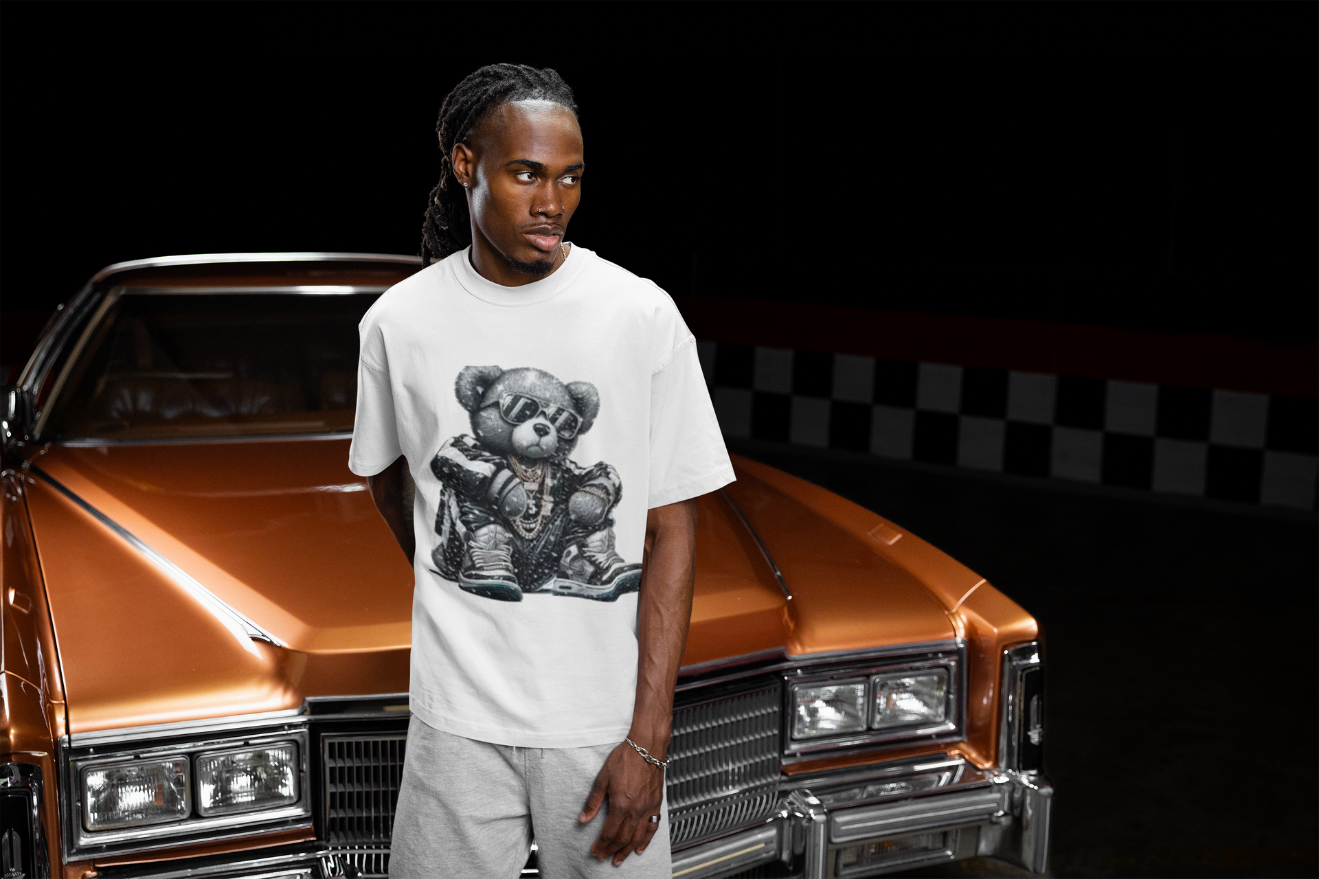 Dripped Out Black & White Bear T-shirt