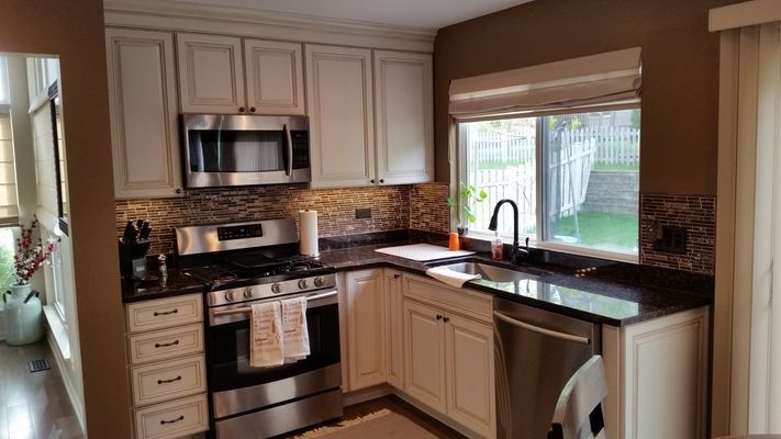 Kitchen with cabinets and drawers