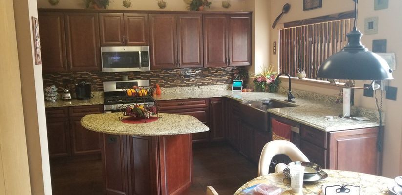 Brown paint in cabinets