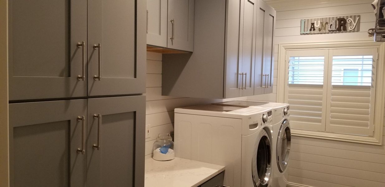 Laundry room with a washer and dryer