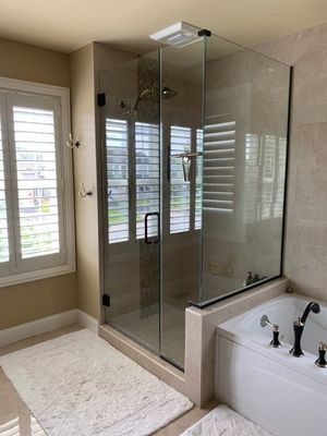 Bathroom with a walk in shower