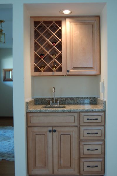 Kitchen with a wine rack