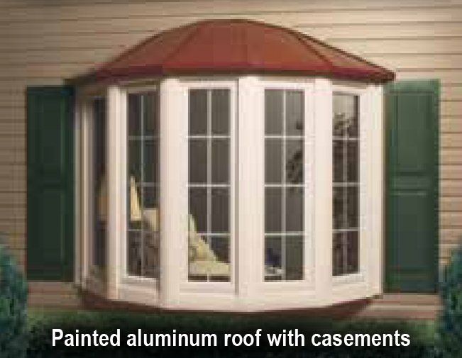 New rounded bay window with red roof Kenmore, NY