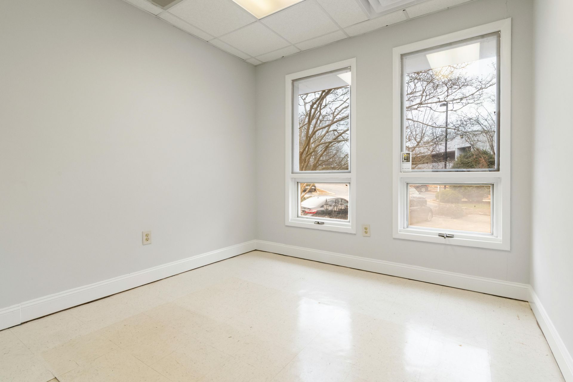 A room with two windows