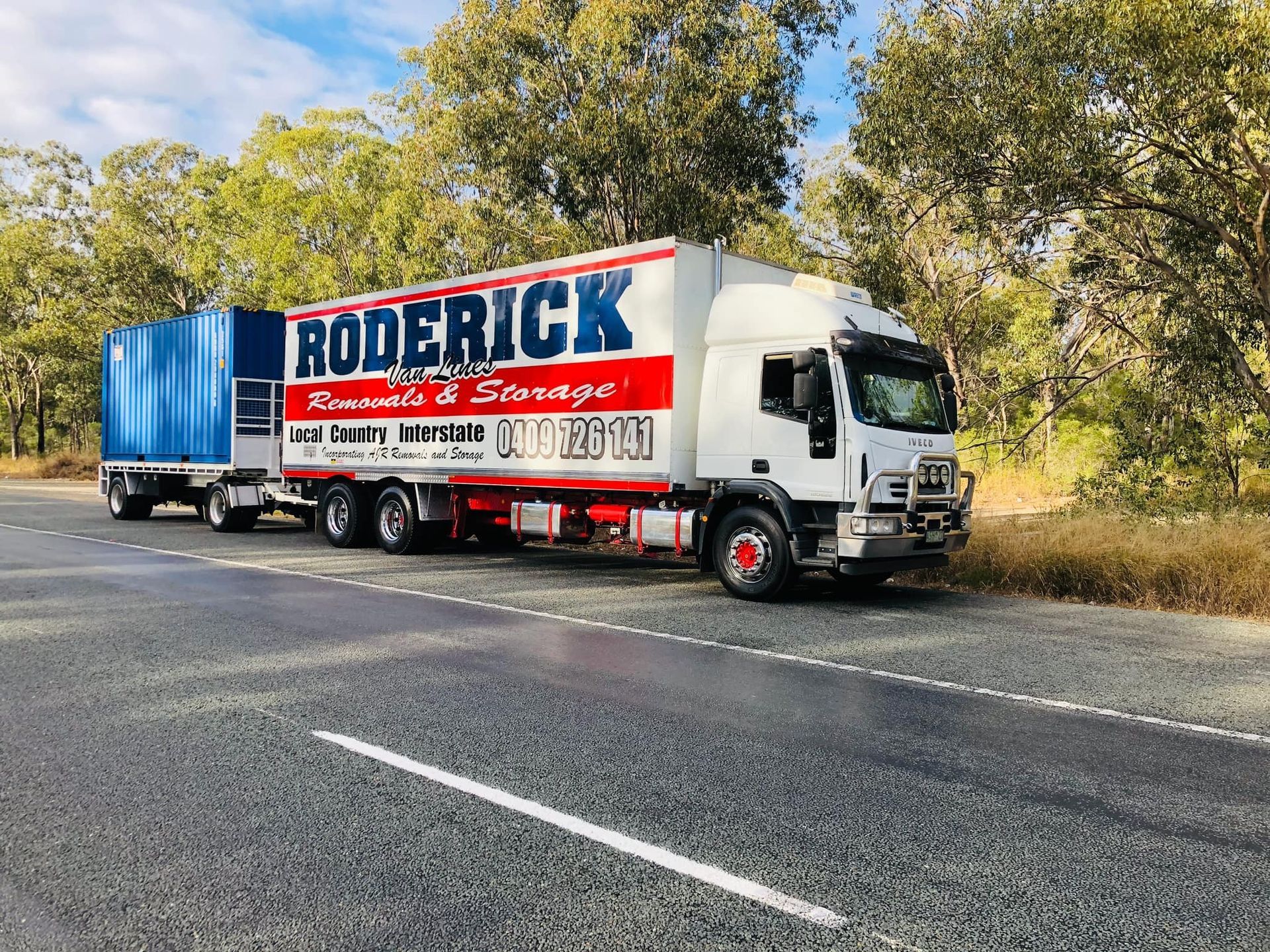 Removalist Truck Parked on Roadside