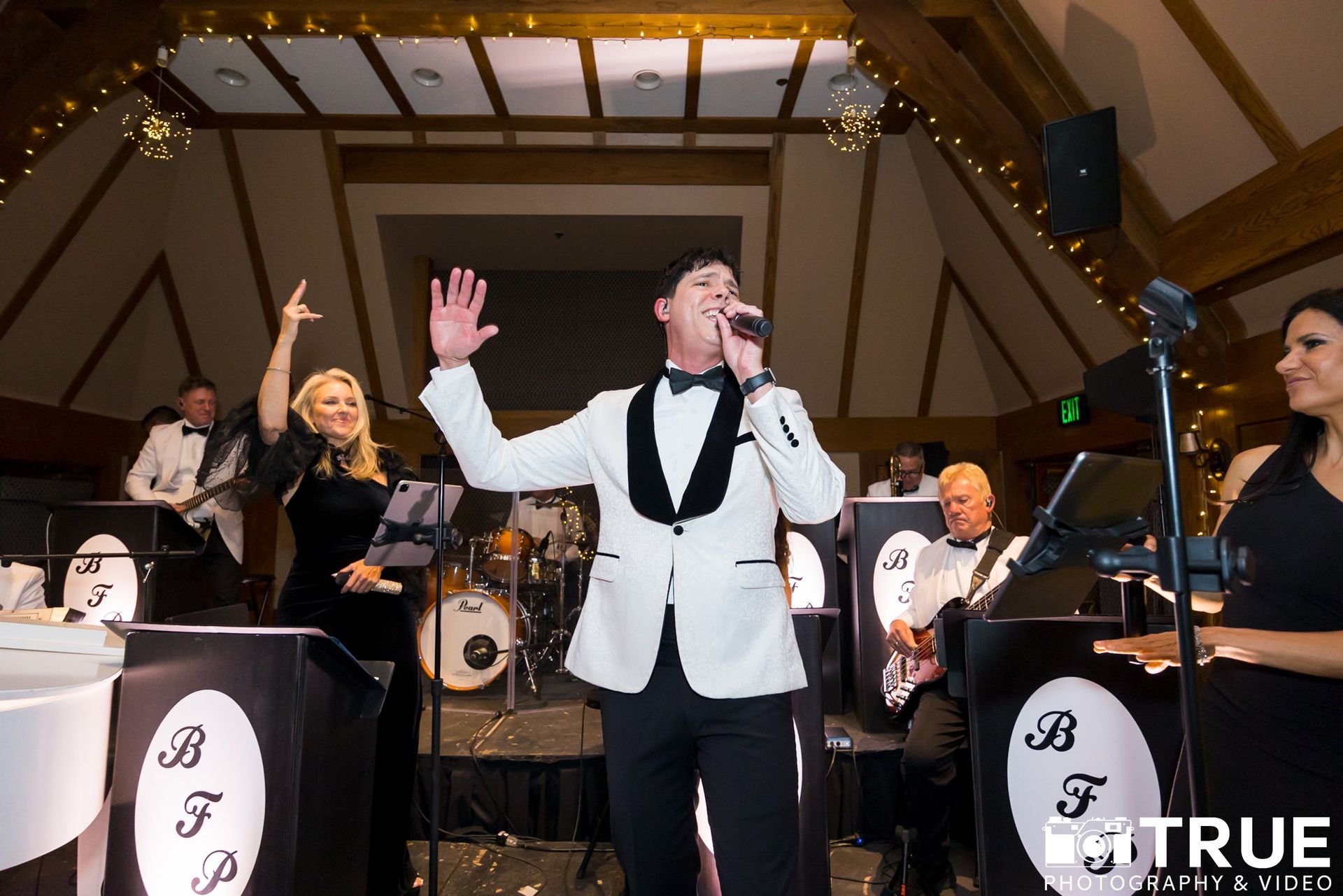 live band singer performing on stage