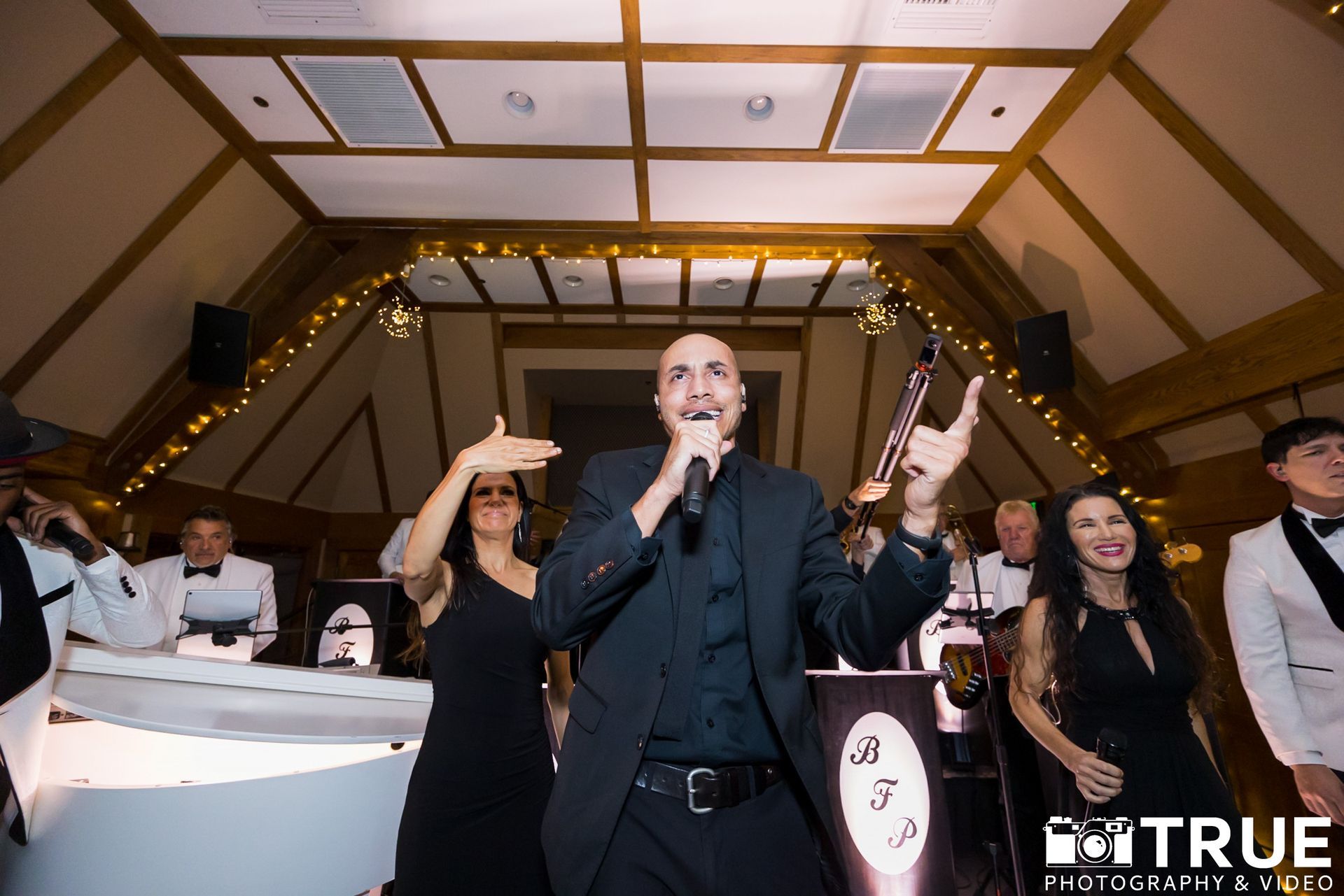 live band singer on stage