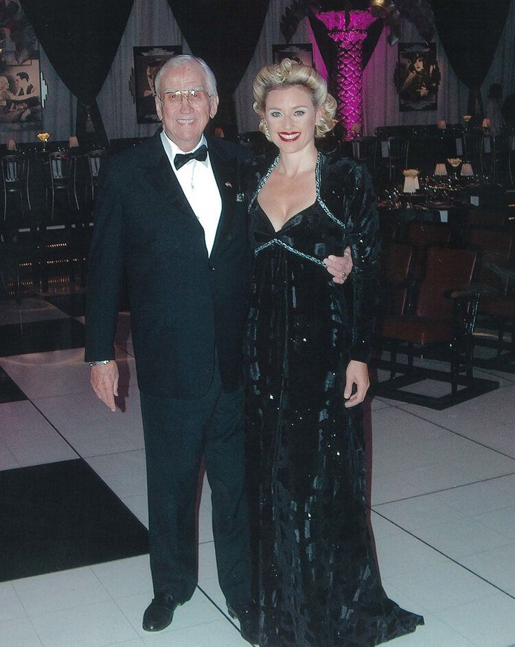 Ed McMahon and Bonnie Foster as Co-MCs for a 1940’s themed 70th birthday party inside a private airplane hangar.