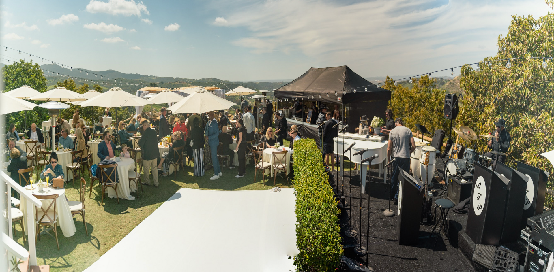 Live band set up at celebration of live outdoor daytime event