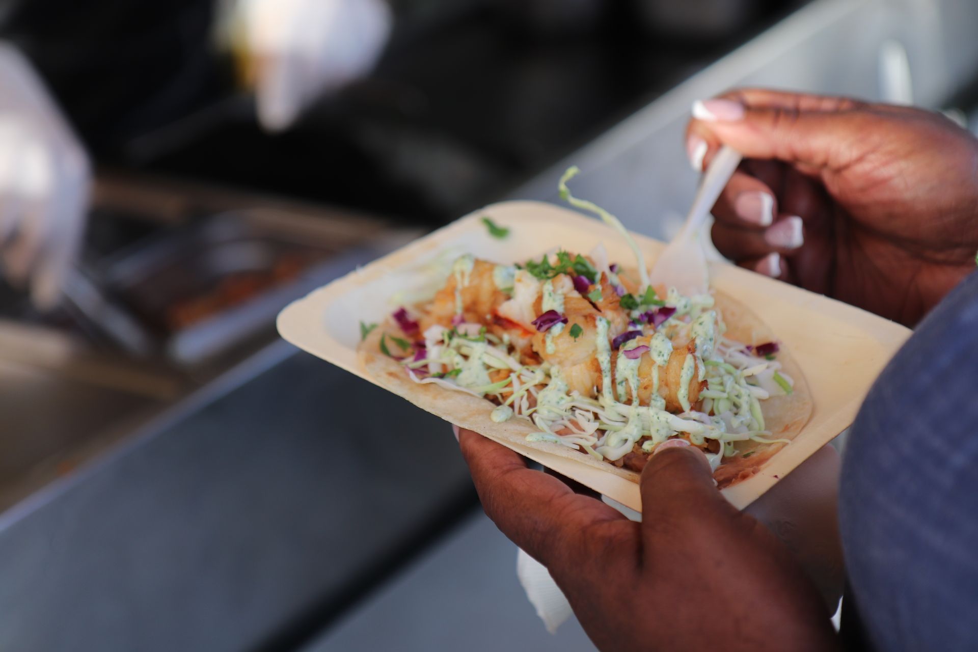 Tacos on plate at private party