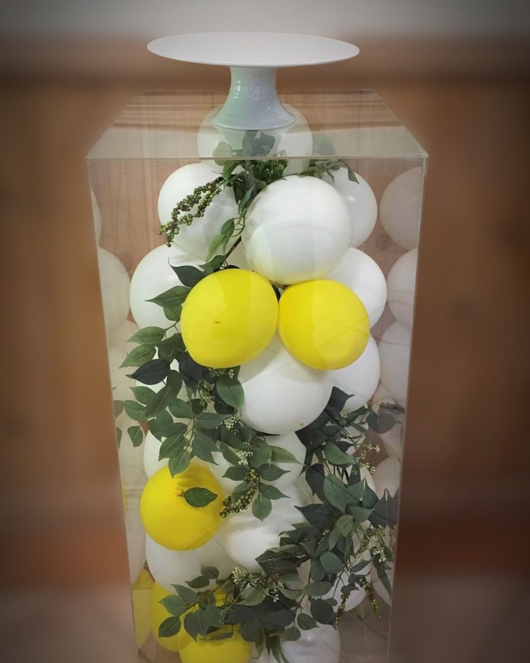 A Plinth with balloons