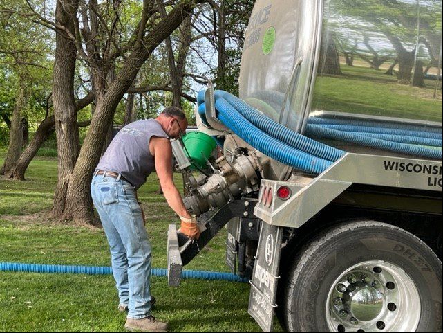 Setting Up Septic Truck — Poynette, WI — Elsing Septic Service