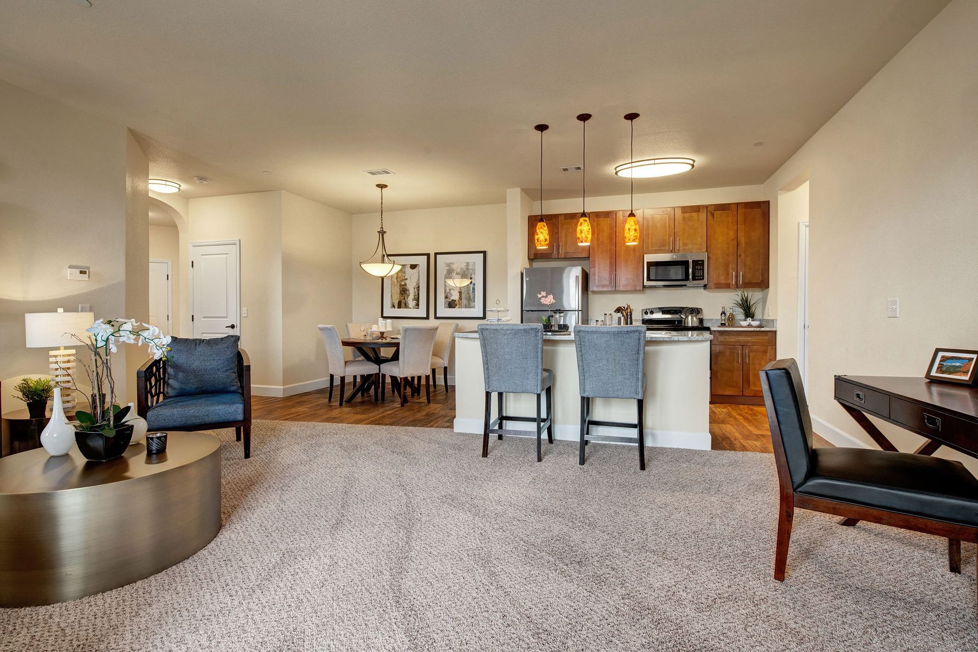 La Bella Vita Living Room Full View Apartments in Colorado Springs, CO