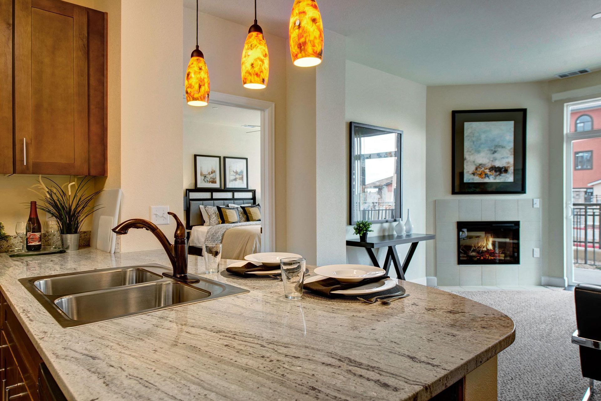 La Bella Vita Kitchen Counter Bar Apartments in Colorado Springs, CO