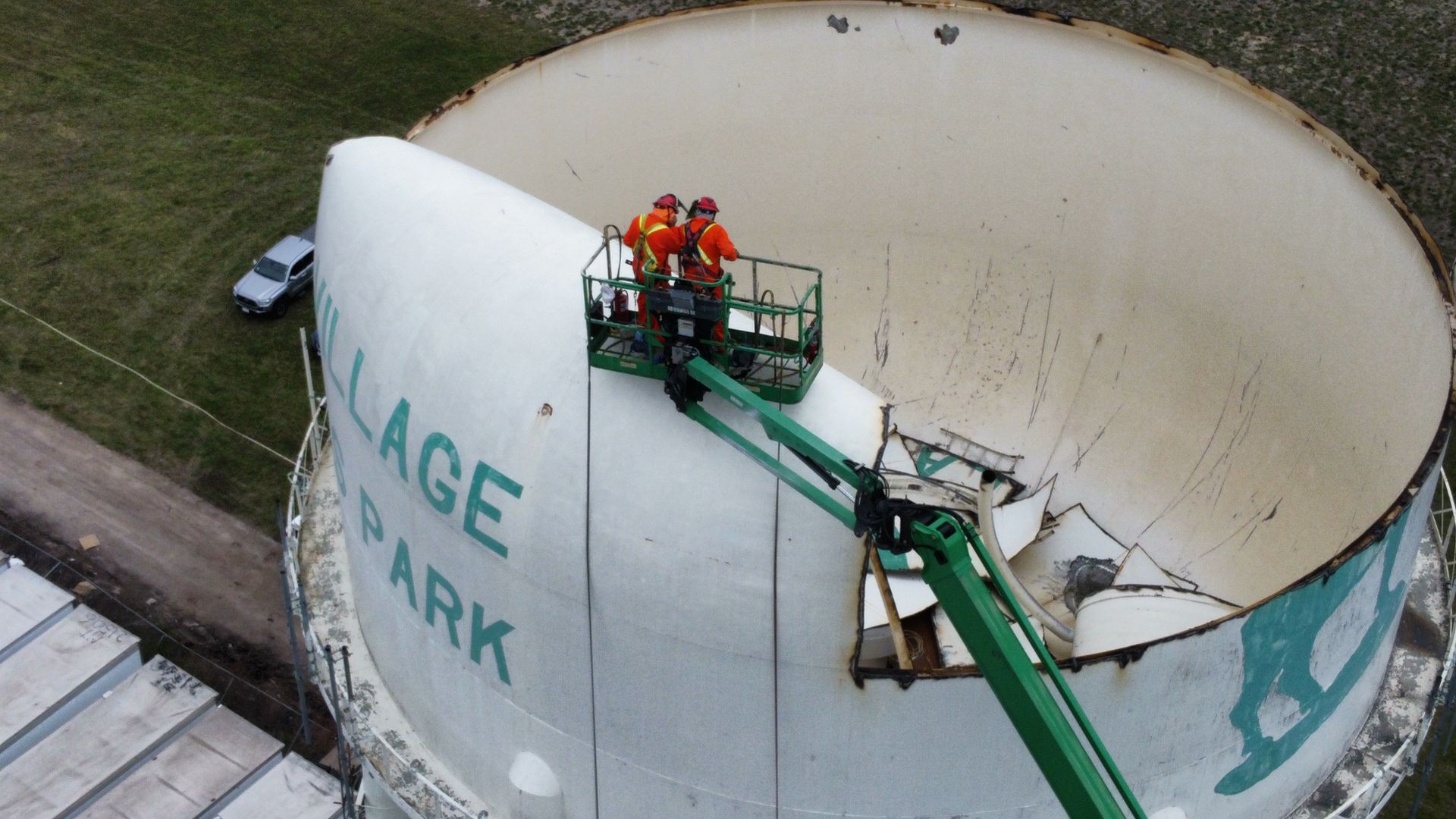 water tower demolition by alpine demolition