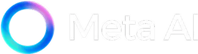 Meta AI logo: A blue, teal, and pink gradient circle with 
