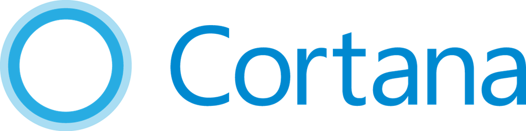 Cortana logo with a blue circle on the left and the word 