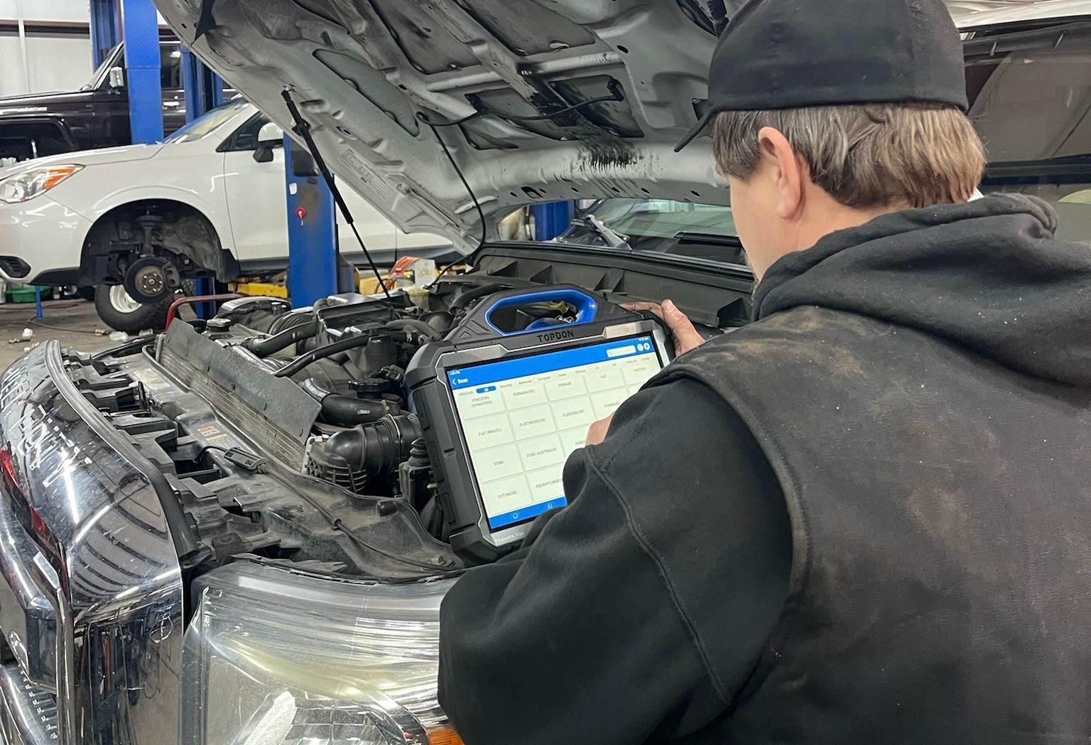 Automotive Diagnostics Being Performed at Beachview Auto Service