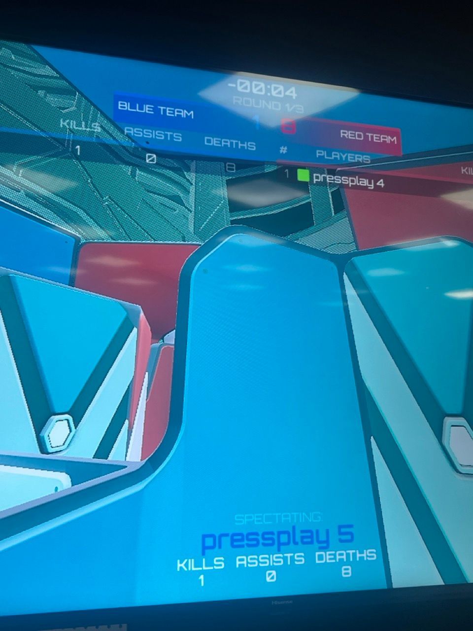 A video game screen that says pressplay 5 on it