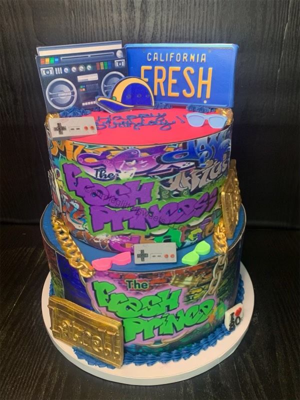 A cake with the word fresh on it