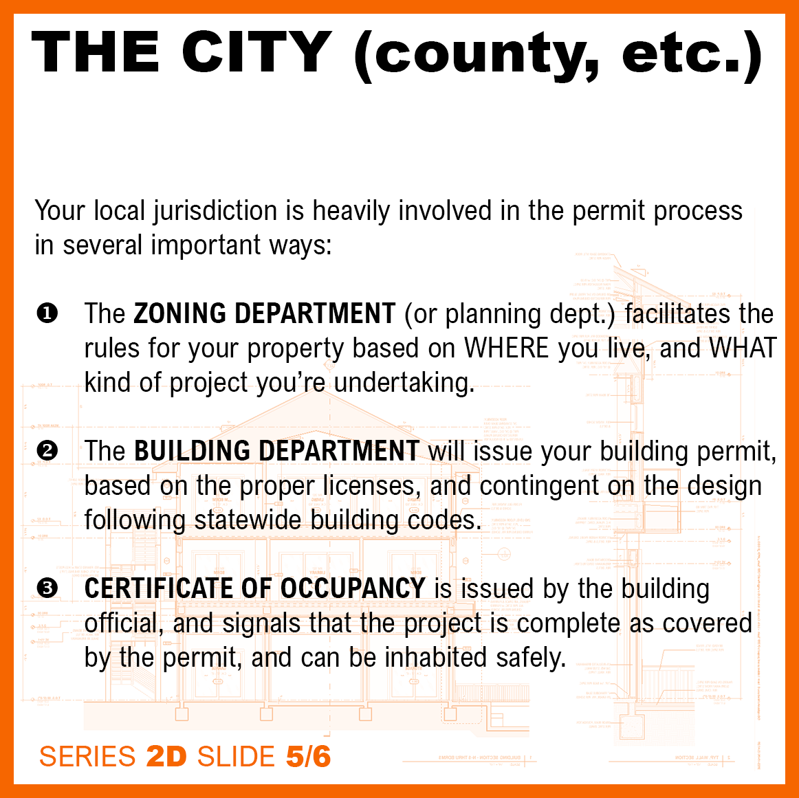 A graphic that lists 3 ways your local jurisdiction is heavily involved in the permit process.
