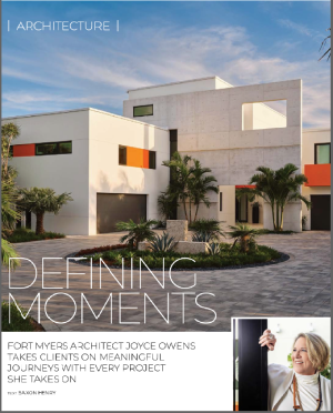 A book titled defining moments by fort myers architect