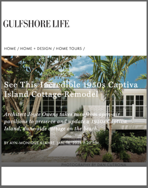 A website called gulfshore life shows a 1950s captiva island cottage remodel.