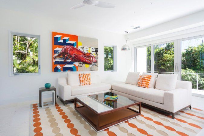 A living room with two couches and a coffee table