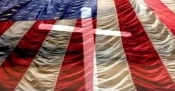 flag with cross shadow overlay