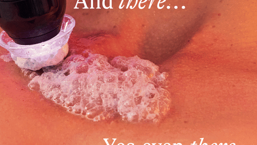 A Close Up Of A Person 's Skin With A Brush On It
