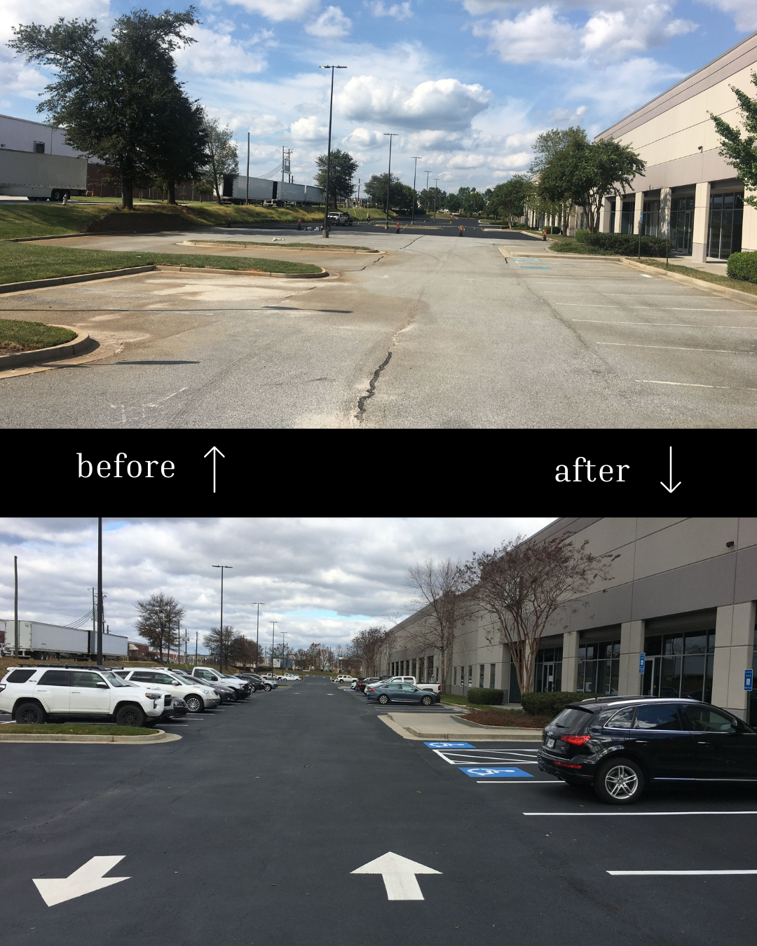 seal coat parking with striping