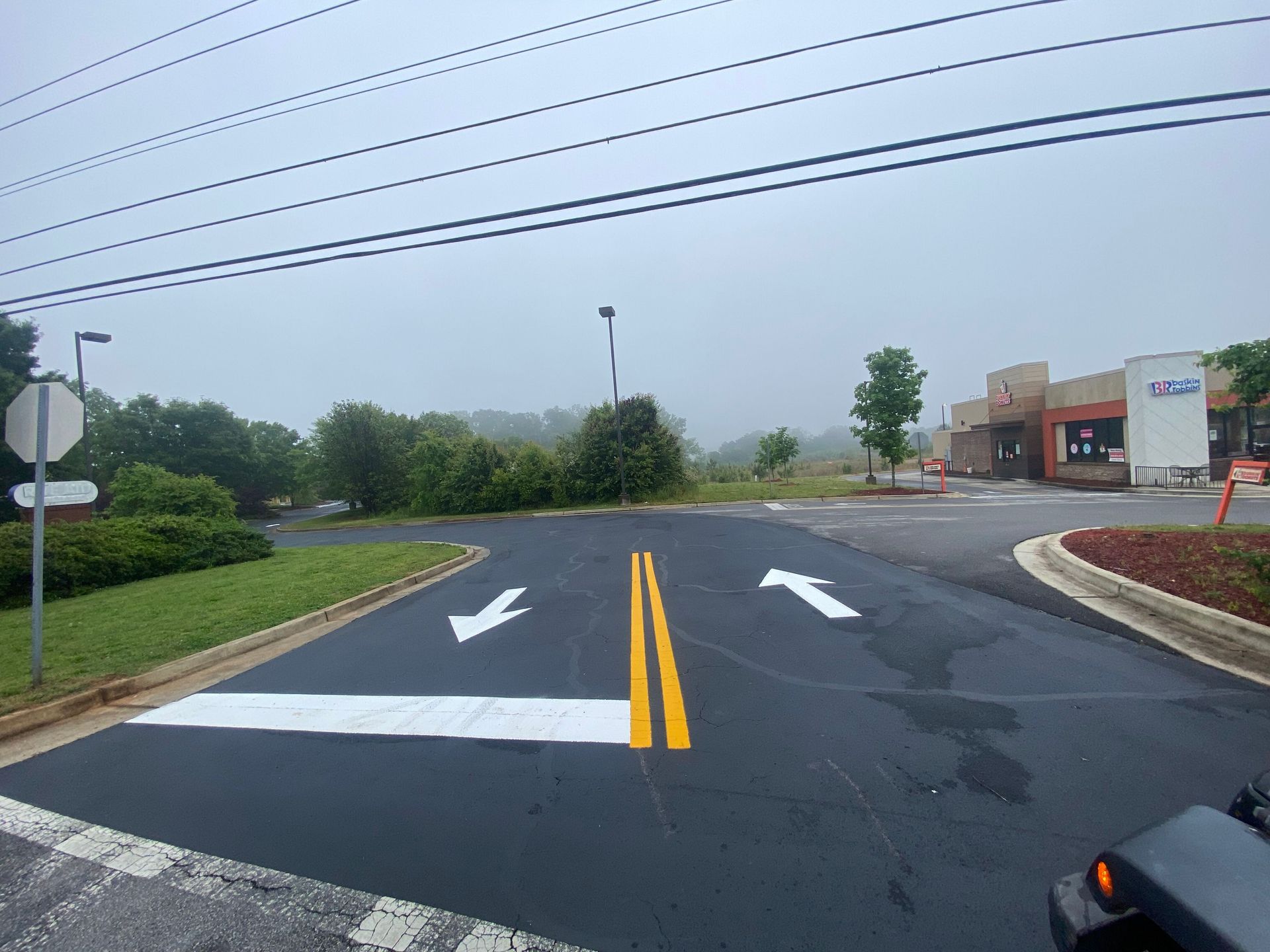 asphalt sealing with striping