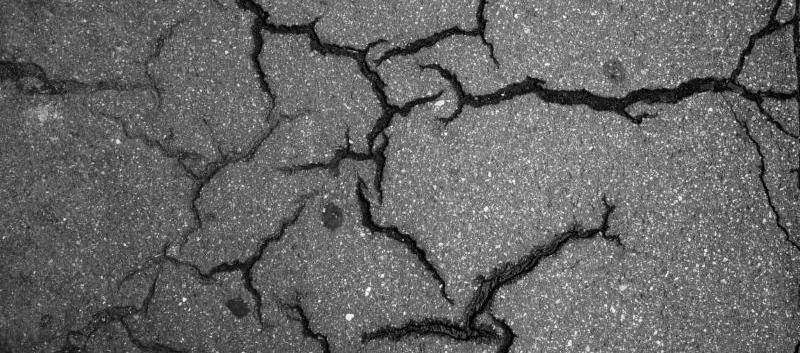 Cracked asphalt