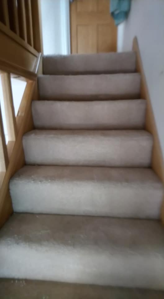 stained stairs after
