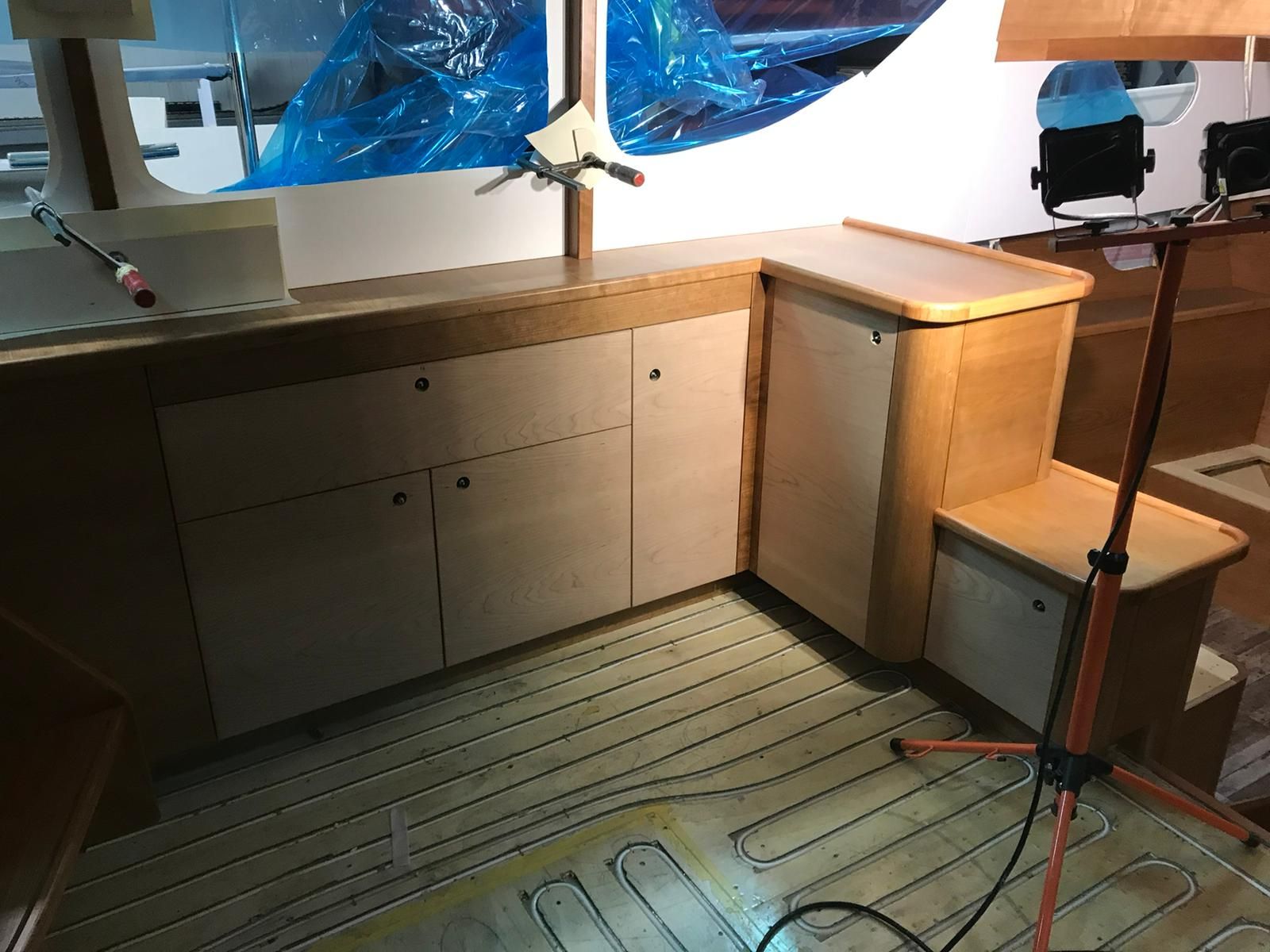 vloerverwarming interieur casco cruiser JachtbetimmeringNoord