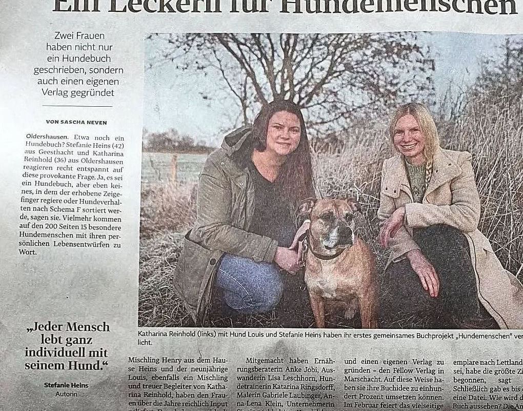 Fellow Verlag, Katharina Reinhold, Stefanie Heins, Hundemenschen, Landeszeitung, Verlagsgeschichte