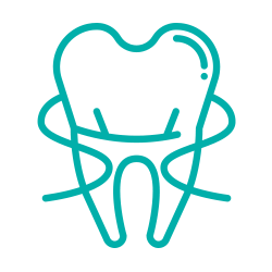 Icona filo interdentale intorno al dente