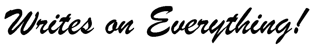 A sign that says writes on everything on a white background