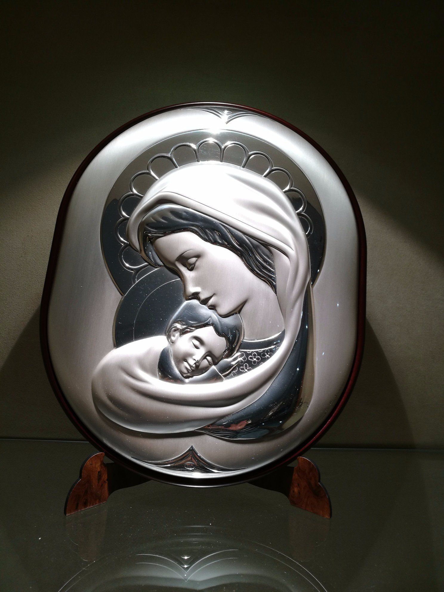 la madonna col bambino in argento