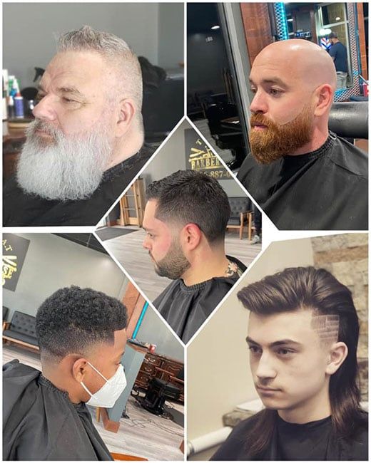 Collage of people with nice haircuts — Wentzville, MO — The Goat Barber House